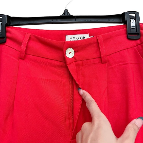 Molly Bracken High Rise Wide Leg Trouser Red Pants Size Medium - Picture 8 of 12
